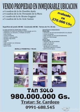 EN INMEJORABLE UBICACION VENDO CASA